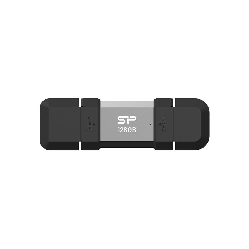 فلش مموری OTG سیلیکون پاور مدل C51 ظرفیت 128 گیگابایت با رابط USB3.2 Type-A و Type-C، مقاوم در برابر ضربه، شوک و گرد و غبار، مناسب تلفن همراه و لپتاپ