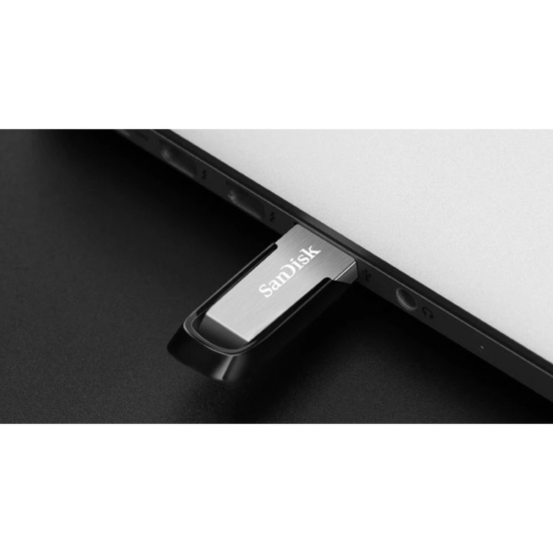 فلش مموری سن دیسک مدل Ultra Flair CZ73 ظرفیت 16 گیگابایت با بدنه فلزی، پورت USB 3.0، سازگار با USB 2.0 و قابلیت رمزگذاری فایلها