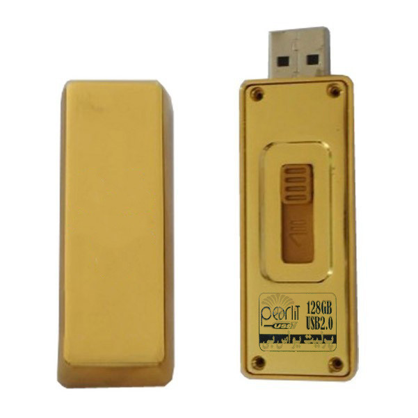 فلش مموری پرلیت یو اس بی طرح شمش طلا کد UM-65 ظرفیت 128گیگابایت