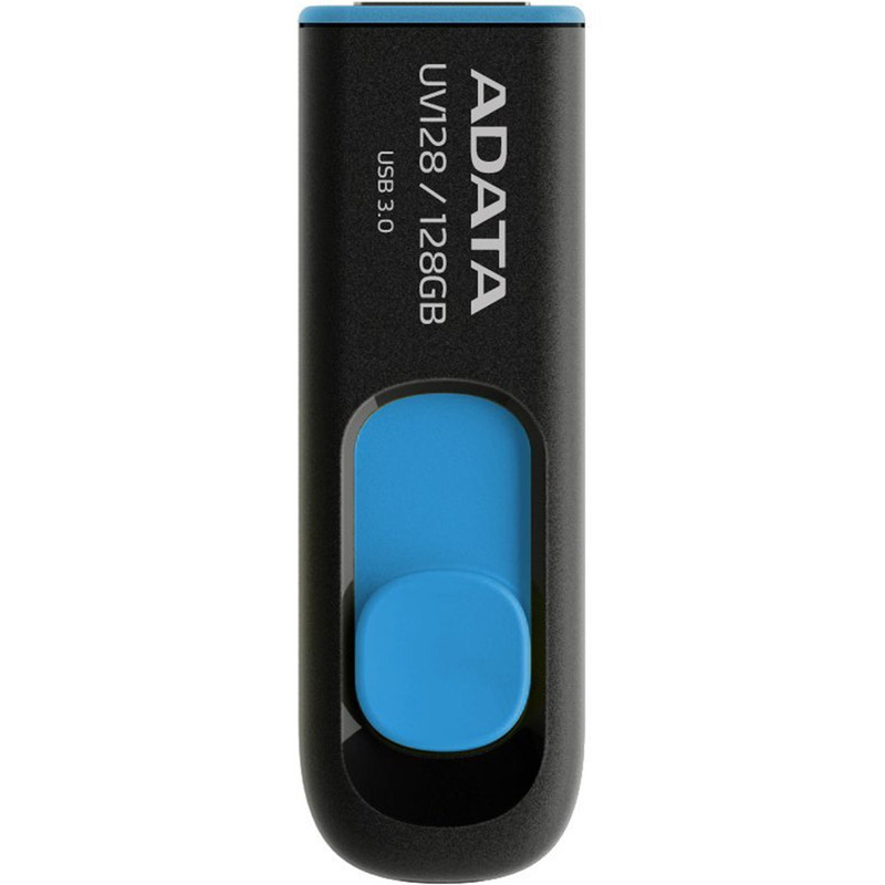 فلش مموری کشویی ایدیتا مدل DashDrive UV128 ظرفیت 128GB، رابط USB 3.0 با سرعت خواندن 90 و نوشتن 40 مگابایت بر ثانیه، طراحی بدون درپوش و بدنه مات ضدخش و گردوغبار