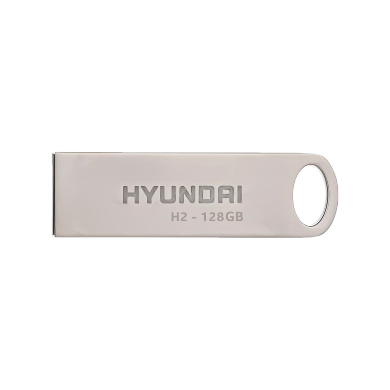 فلش مموری هیوندای مدل H2 ظرفیت 128 گیگابایت با رابط USB 3.2، سرعت خواندن 100 مگابایت بر ثانیه، ضد آب، ضد ضربه، ضد اثر انگشت و مقاوم در برابر گرد و غبار و لرزش