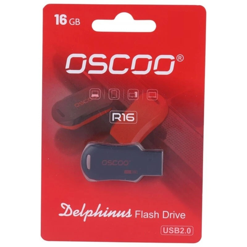 فلش مموری 8 گیگابایت اوسکو مدل R16 با رابط USB 2.0، مقاوم در برابر ضربه، سازگار با ویندوز، مک‌اواس، لینوکس و کروم‌اواس