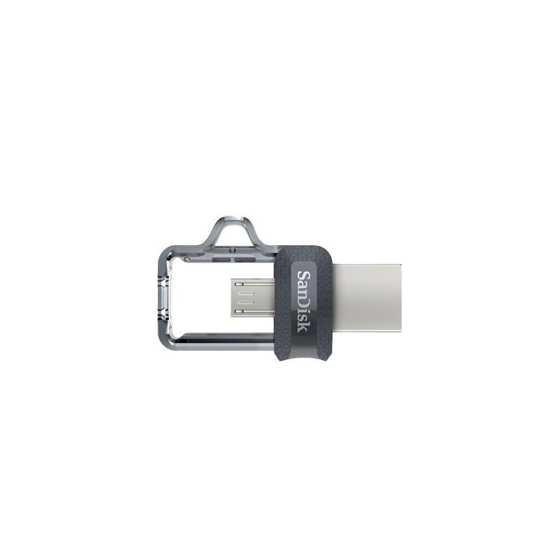 فلش مموری سن دیسک مدل Ultra Dual Drive m3.0 ظرفیت 64 گیگابایت با دو رابط USB Type-A و USB Type-C، سرعت انتقال 130 مگابایت بر ثانیه، استاندارد USB 3.2 Gen1، مناسب انتقال سریع و ایمن فایل بین دستگاه‌های هوشمند