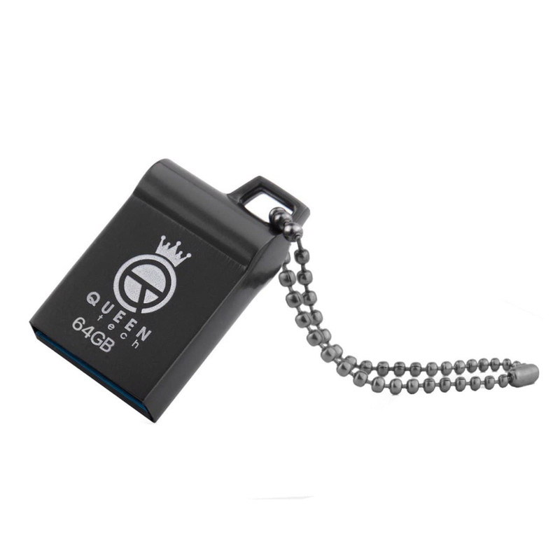 فلش مموری کوئین تک Marvel ظرفیت 64 گیگابایت، رابط USB 2.0، بدنه فلزی مقاوم ضد آب و ضد شوک، طراحی فشرده و بند دار، سرعت انتقال 30 مگابایت بر ثانیه، سازگار با کامپیوتر، لپتاپ، تبلت و گوشی موبایل
