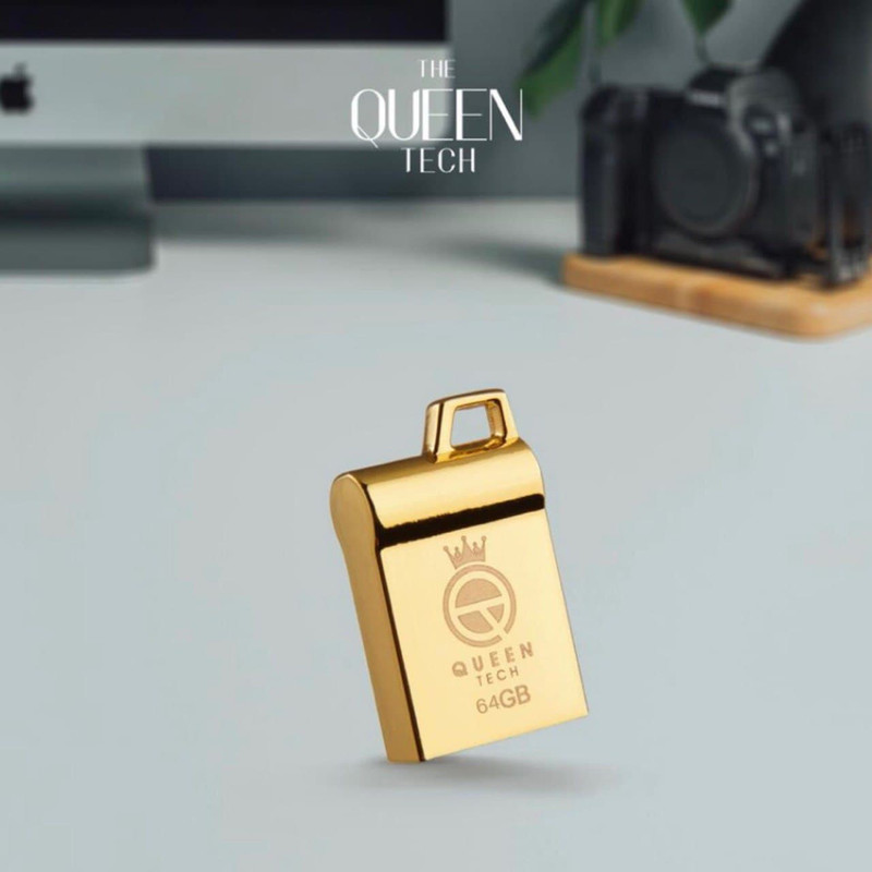 فلش مموری کوئین تک Marvel ظرفیت 64 گیگابایت، رابط USB 2.0، بدنه فلزی مقاوم ضد آب و ضد شوک، طراحی فشرده و بند دار، سرعت انتقال 30 مگابایت بر ثانیه، سازگار با کامپیوتر، لپتاپ، تبلت و گوشی موبایل