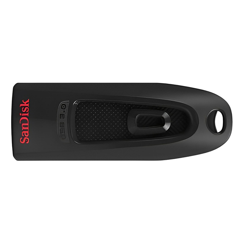 فلش مموری کشویی سن دیسک مدل CZ48 ظرفیت 128 گیگابایت با رابط USB 3.0، سرعت انتقال تا 100 مگابایت بر ثانیه، سازگار با USB 2.0 و قابلیت رمزنگاری اطلاعات