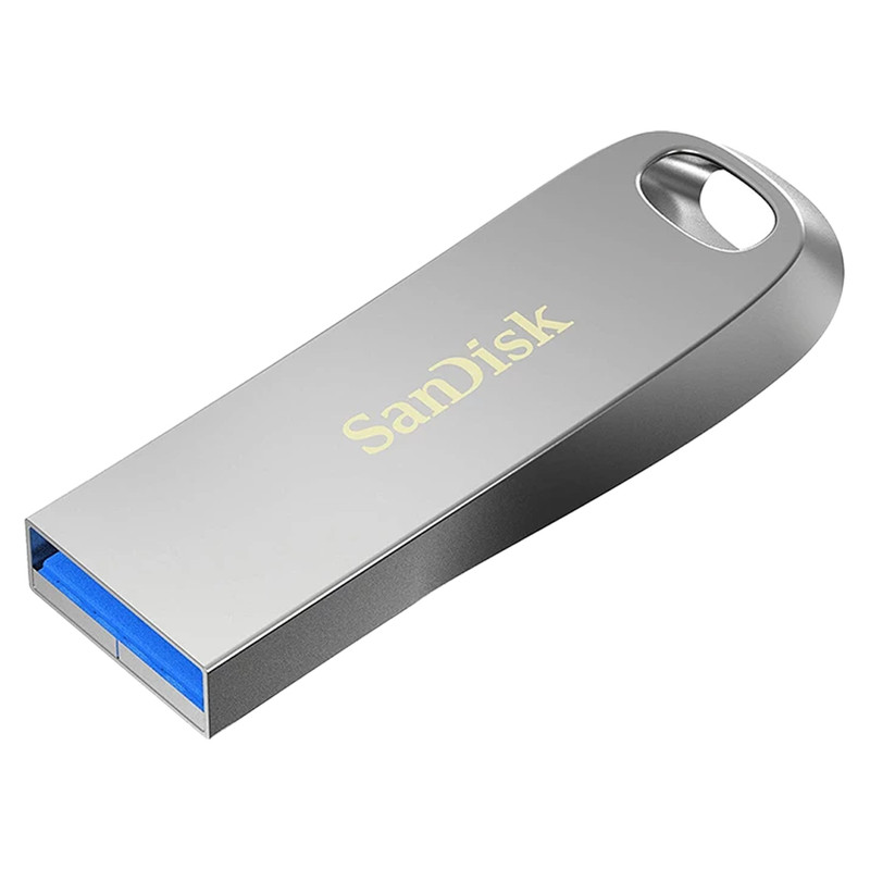 فلش مموری سن دیسک Ultra Luxe ظرفیت 64 گیگابایت با رابط USB 3.1 سرعت خواندن تا 150 مگابایت بر ثانیه، بدنه فلزی مقاوم، پشتیبانی از نرمافزار رمزگذاری اطلاعات