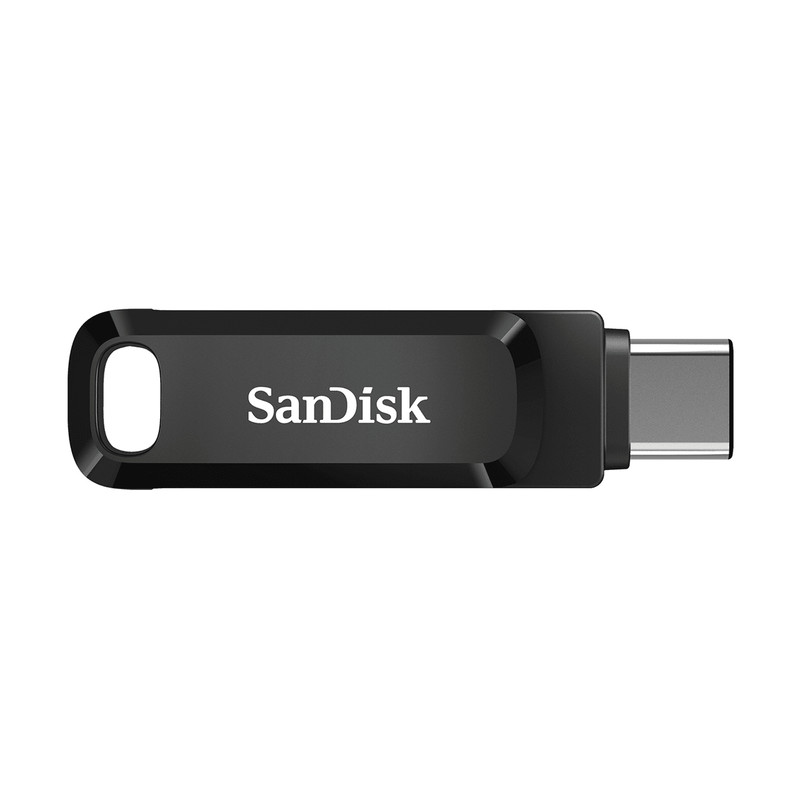 فلش مموری سن دیسک Ultra Dual Drive Go ظرفیت 256 گیگابایت با دو رابط USB Type-C و USB Type-A، طراحی چرخشی، سرعت خواندن 150 مگابایت بر ثانیه، سازگار با کامپیوتر، لپتاپ، تبلت و گوشی موبایل