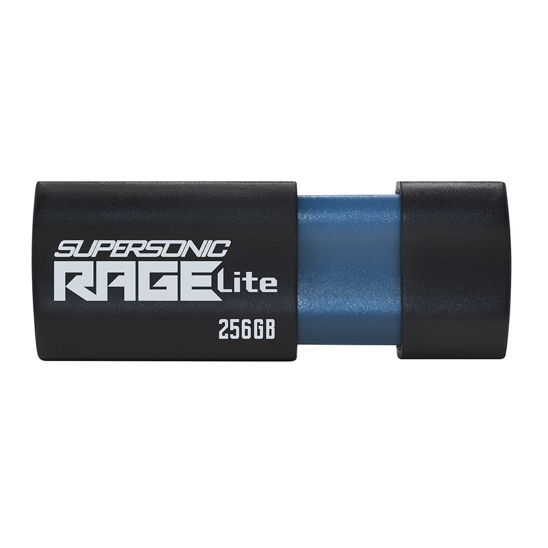 فلش مموری پتریوت مدل Patriot RAGE LITE ظرفیت 256 گیگابایت USB 3.2 Gen 1 با سرعت خواندن 120 مگابایت بر ثانیه، مقاوم در برابر آب، ضربه، شوک، لرزش و گرد و غبار، طراحی کشویی محافظ پورت
