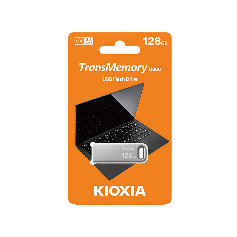 فلشمموری 128 گیگابایت کیوکسیا مدل U366 با بدنه فلزی، رابط USB 3.2، سرعت انتقال 200 مگابایت بر ثانیه، مقاوم در برابر ضربه و قابلیت اتصال به بند کلید