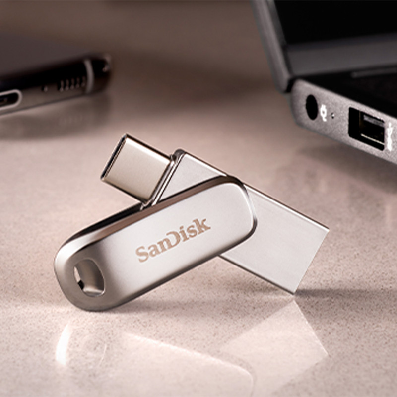 فلش مموری سن دیسک مدل Ultra Dual Drive Luxe ظرفیت 64 گیگابایت با رابط USB 3.2