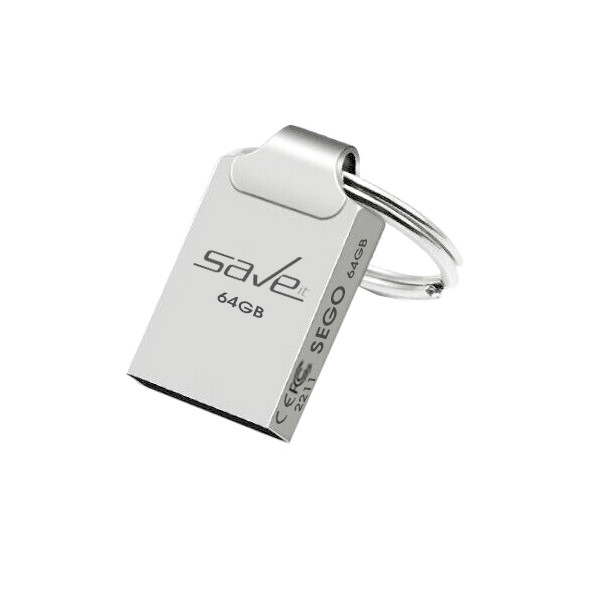 فلش مموری سیویت مدل SEGO ظرفیت 64 گیگابایت با رابط USB 2.0، بدنه فلزی، طراحی بند انگشتی با حلقه آویز، سازگار با گوشی، تبلت، لپتاپ و تلویزیون، سرعت انتقال 30 مگابایت بر ثانیه
