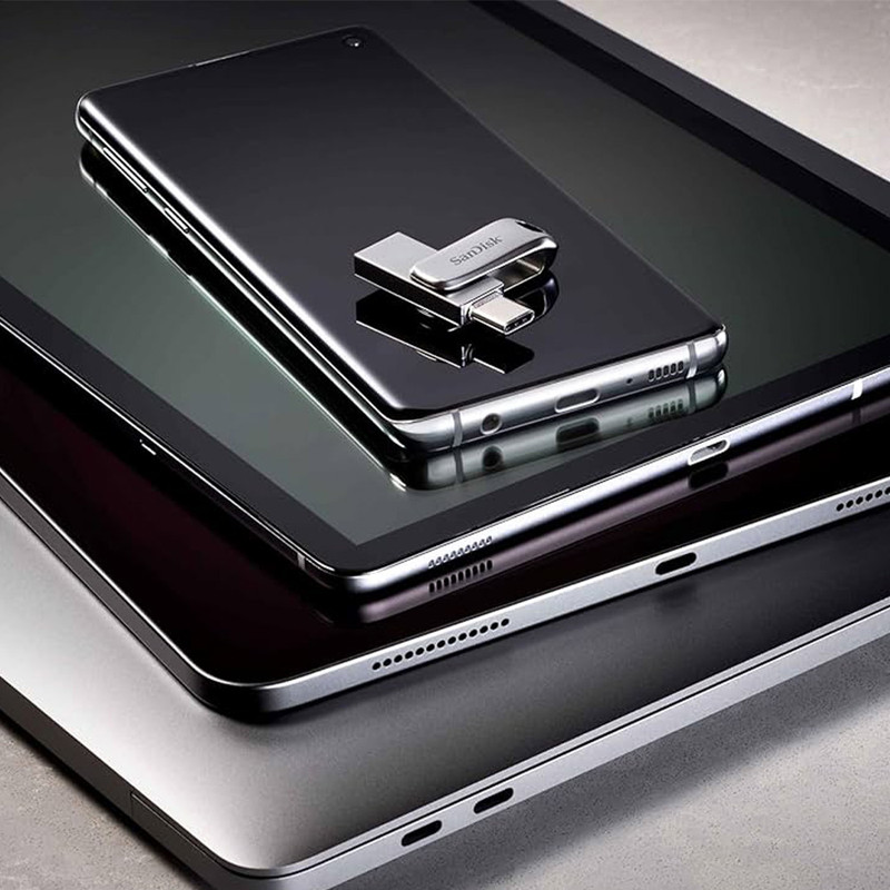 فلش مموری سن دیسک مدل Ultra Dual Drive Luxe ظرفیت 128 گیگابایت با رابط USB 3.2