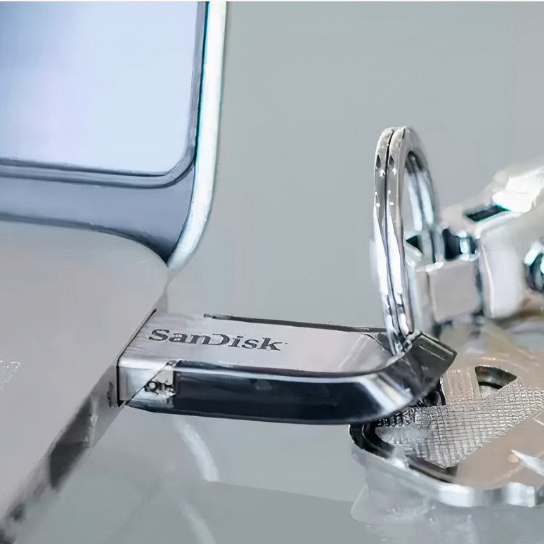 فلش مموری سن دیسک مدل Ultra Flair CZ73 ظرفیت 16 گیگابایت با بدنه فلزی، پورت USB 3.0، سازگار با USB 2.0 و قابلیت رمزگذاری فایلها