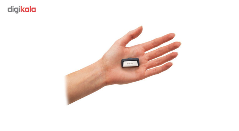 فلشمموری سندیسک مدل Ultra Dual Drive USB Type-C ظرفیت 32 گیگابایت با دو درگاه USB3.1 و USB Type-C، سرعت انتقال تا 130 مگابایت بر ثانیه، قابلیت اتصال به گوشی و تبلت، طراحی جمعوجور و بدنه ترکیبی فلز و پلاستیک