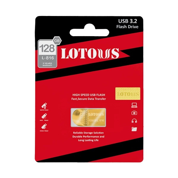فلش مموری لوتوس مدل L-816 ظرفیت 128 گیگابایت با رابط Usb3.2