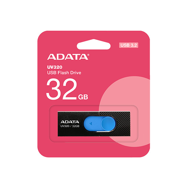 فلش مموری 32 گیگابایت ای دیتا مدل UV320 با درگاه USB 3.1 کشویی و سازگار با ویندوز، مک و لینوکس، مناسب انتقال سریع اطلاعات تا 10 گیگابیت بر ثانیه