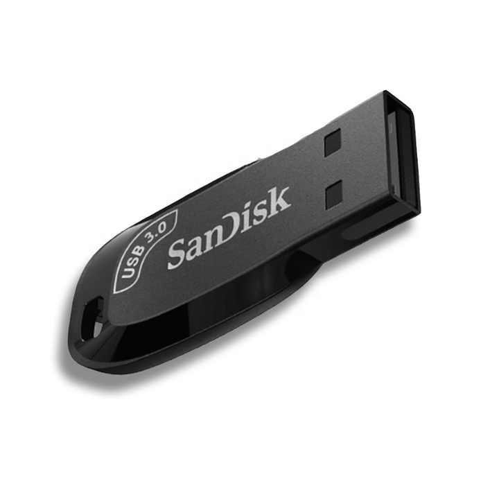 فلش مموری 64 گیگابایت سن دیسک مدل ULTRA SHIFT CZ410 با رابط USB 3.1، سرعت خواندن 100 مگابایت بر ثانیه، نرمافزار امنیتی SanDisk SecureAccess و بازیابی فایل RESCUEPRO Deluxe، مناسب ضبط خودرو و تلویزیون