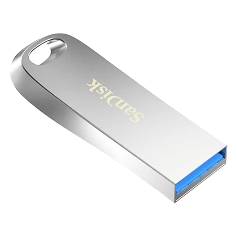 فلش مموری سن دیسک Ultra Luxe ظرفیت 64 گیگابایت با رابط USB 3.1 سرعت خواندن تا 150 مگابایت بر ثانیه، بدنه فلزی مقاوم، پشتیبانی از نرمافزار رمزگذاری اطلاعات