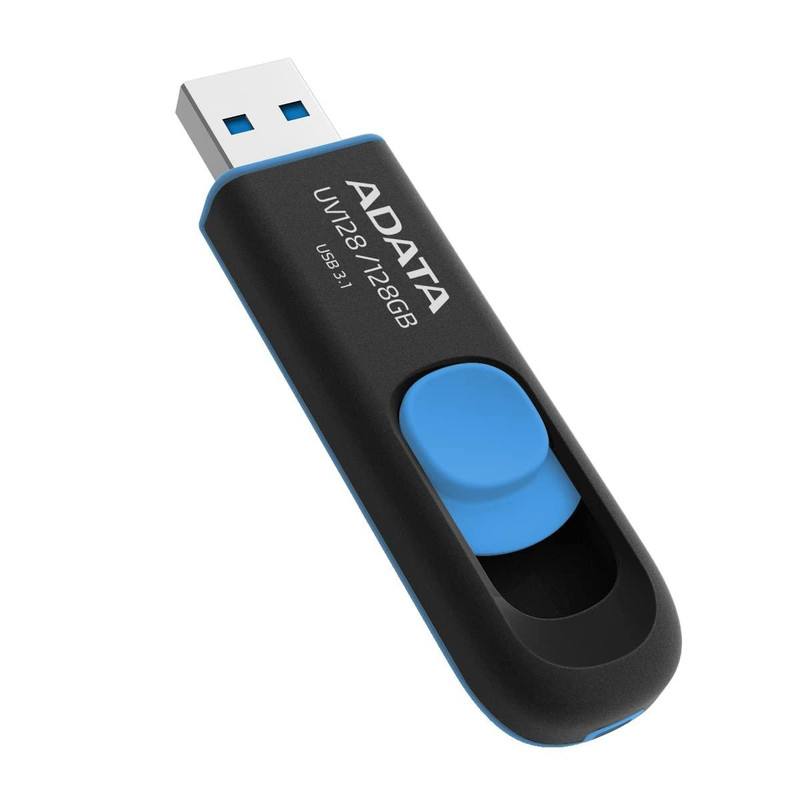 فلش مموری کشویی ایدیتا مدل DashDrive UV128 ظرفیت 128GB، رابط USB 3.0 با سرعت خواندن 90 و نوشتن 40 مگابایت بر ثانیه، طراحی بدون درپوش و بدنه مات ضدخش و گردوغبار