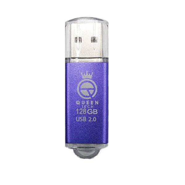 فلش مموری کوئین تک مدل QUICK ظرفیت 128 گیگابایت با رابط USB 2.0 و درپوش محافظ، سازگار با ویندوز، مک، تلویزیون، تبلت و گوشی موبایل