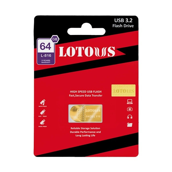 فلش مموری لوتوس مدل L816 ظرفیت 64 گیگابایت با رابط USB3.2