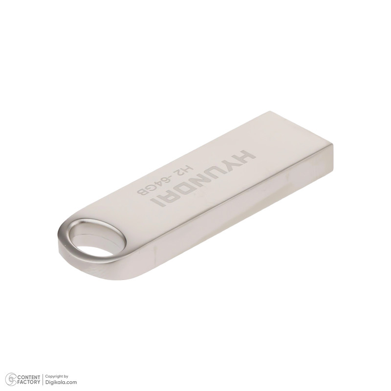فلش مموری 64 گیگابایت هیوندای مدل H2 USB 3.2 با بدنه استیل ضد اثر انگشت، مقاوم در برابر آب، ضربه، شوک و گردوغبار، طراحی لوکس و سبک، مناسب حمل آسان و سازگار با تمامی سیستمعاملها