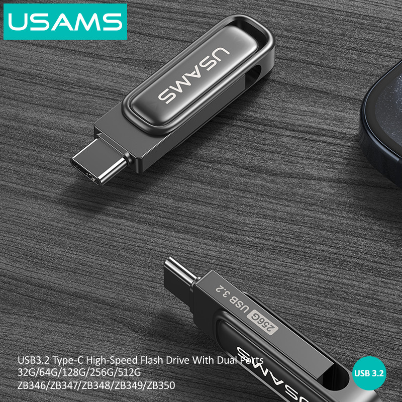 فلش مموری یوسمز مدل zb348 ظرفیت 128 گیگابایت با رابط usb-C