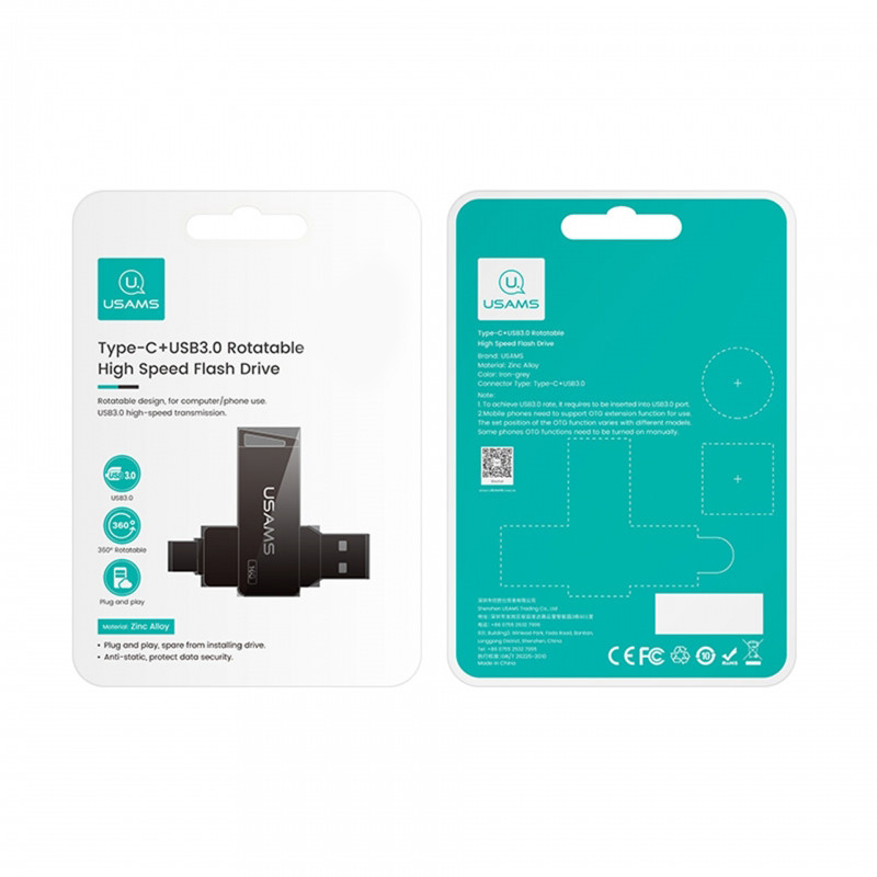 فلش مموری یوسمز مدل Typec-Usb3-High Speed-ZB200 ظرفیت 64 گیگابایت